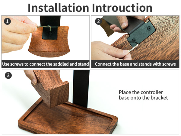 Solid Walnut Wood Headphone Stand with Controller Holder|2-in-1 Gaming Desk Organizer|for PS5