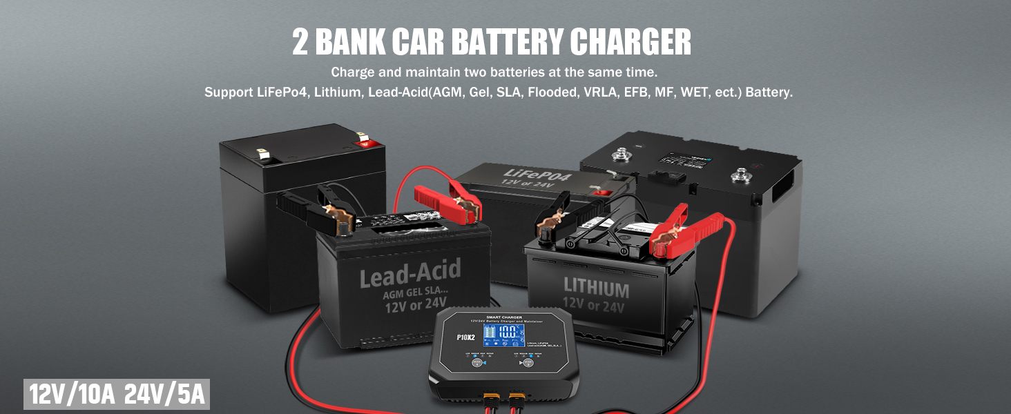 2 bank battery charger