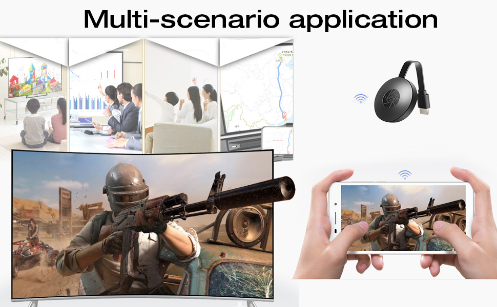 Wireless HDMI Dongle, Wireless Display Dongle Adapter, 4K Streaming Media Video Sound File