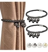 Fenghuangwu Magnetic Curtain Tiebacks Hand Woven Cord Bead Tassel Curtain Ties Outdoor Decorative...