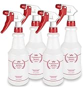Uineko Plastic Spray Bottle (4 Pack, 24 Oz, All-Purpose) Heavy Duty Spraying Bottles Leak Proof M...