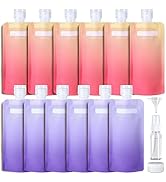 PACKISM Travel Pouches for Toiletries - 15 Pack Leak Proof 3oz TSA Approved Travel Squeeze Pouche...