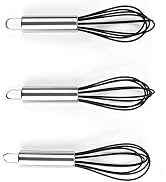 Hair Color Whisk - Set of 3 - Hair Color Mixer - Silicone with Stainless Steel Handle - Salon Hai...