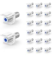 VCE Coax Keystone Jack 3GHz F-Type RG6 Female Coaxial Connector 20-Pack | Snaps into Standard Key...