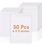 50 Pack 6x9 Envelopes Self Seal, White Catalog Mailing Envelopes 6 x 9 Manilla Envelopes for Mail...