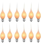 12 Pack Silicone Dipped Candle Light Bulbs Electric Candle Bulbs, for Chandeliers Window Candle R...