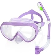 Kids Snorkel Set, Child Diving Mask Anti-Fog Swim Goggles and Dry Snorkel Children Snorkeling Gea...