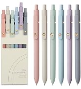 FIOVER Gel Pens, 6pcs 0.5mm Fine Point Black Ink Pens, Smooth Writing Pens for Journaling, Nurse ...