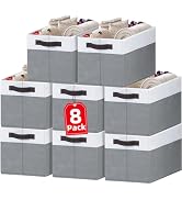 8 Pack Large Storage Baskets | Versatile Fabric Storage Bins for Closet Cabinet Bathroom Nursery ...