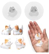 2Pcs Cute Tiny Kiss Face Cats Figurines Resin Silicone Mold Micro Dollhouse Animal Epoxy Casting ...