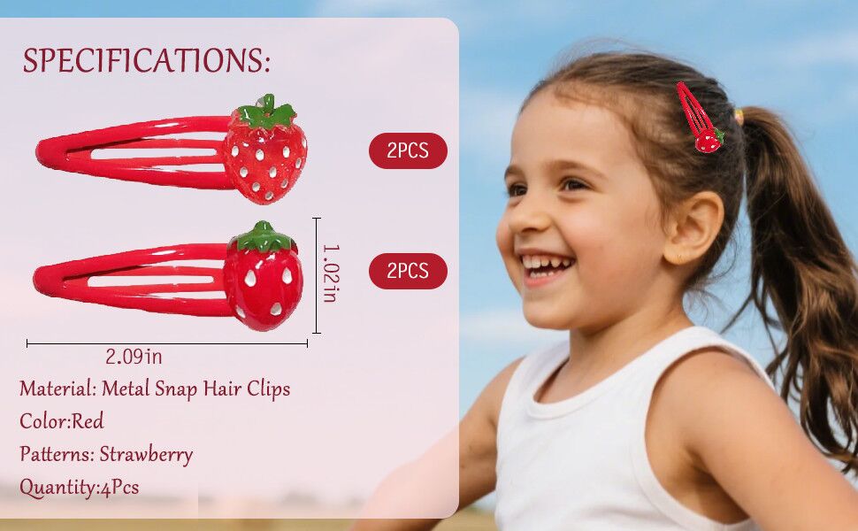 Red Snap Hair Clips