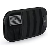 GNEGNI Tactical Car Sun Visor Organizer - Rigid MOLLE Panel Vehicle Storage Pouch with 3 Straps -...