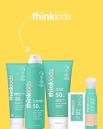 Thinkkids sunscreen sprays, creams ands sticks