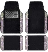 CAR PASS Iridescent Bling Rhinestones Diamond Car Floor Mats Waterproof, Anti-Slip PVC Heel Pad, ...