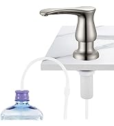 GAGALIFE Kitchen Sink Soap Dispenser Brushed Nickel, Under Sink Soap Dispenser with 40" Silicone ...
