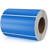 Meitaat Blue Rectangle Stickers 4 x 2 Inch Color Coding Labels Vinyl Roll Self-Adhesive Waterproo...