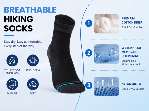 breathable hiking socks