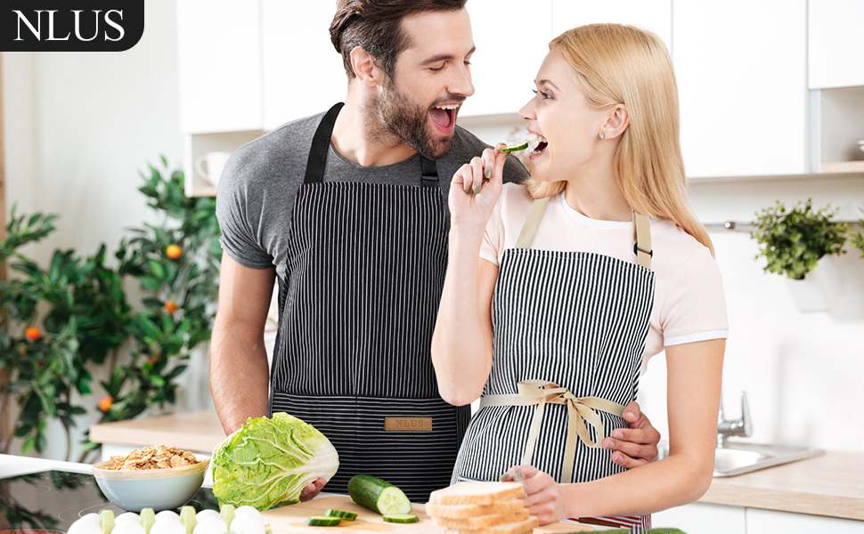 NLUS 2 Pcs Kitchen Cooking Aprons