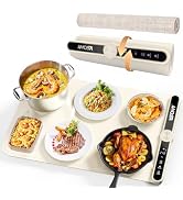 Warming Mat for Food, Fast Heating Electric Food Warmers with 9 Level Temperature and 6 Hours Tim...