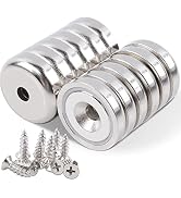 MAGXCENE Neodymium Countersunk Hole Disc Magnets Heavy Duty, Strong Permanent Flat Cup Rare Earth...