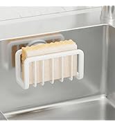 TAILI Sponge Holder for Kitchen Sink with Strong Suction Cup, Rustproof Aluminum Sink Caddy for S...