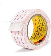Double Sided Tape 2in X 9.85ft,Heavy Duty Removable Mounting Tape, Picture Hanging Adhesive Strips