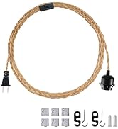 JACKYLED Hanging lamp Cord Kit with Switch, 12FT Vintage, Hanging Light Fixture with Shade Fitter...