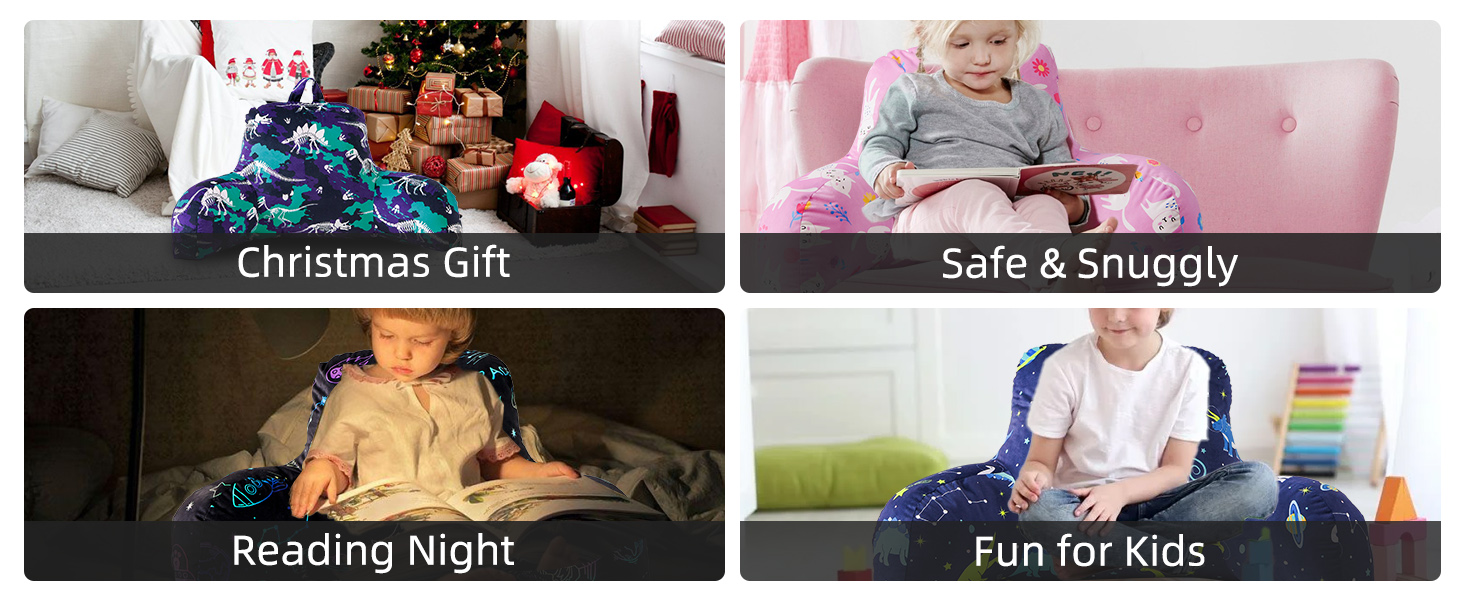 Luminous reading pillow for kids