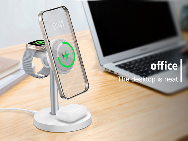 magnetic charger charging station wireless iphone 3 in 1 magsafe phone watch fast airpods mag-safe