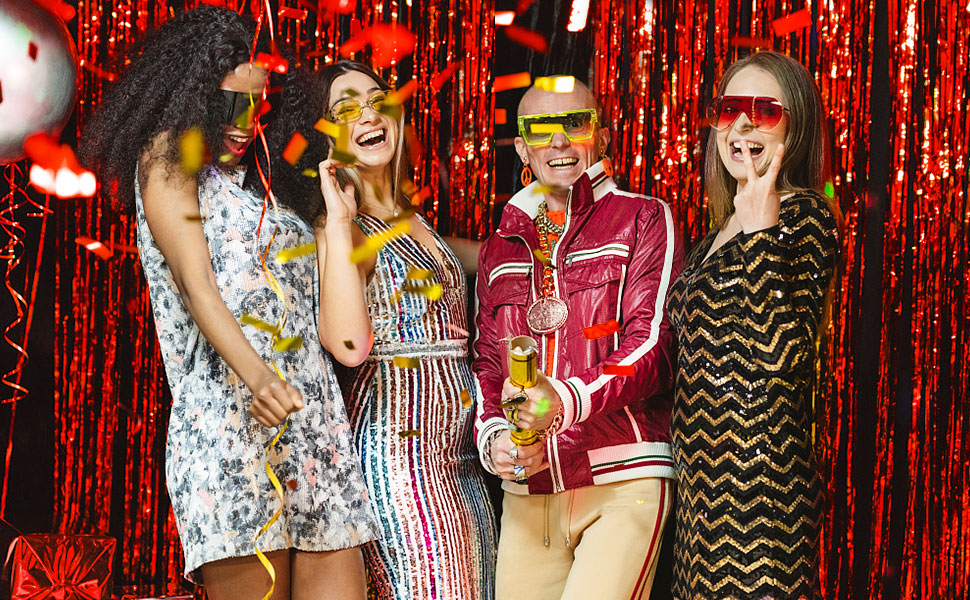 red backdrop party streamers christmas decorations backdrop curtains carnival casino theme party