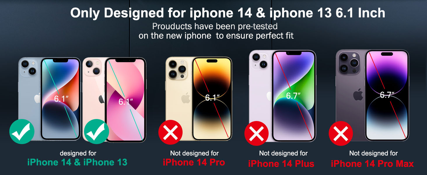 Only Fit iPhone 14 6.1 Inch & iPhone 13 6.1 Inch