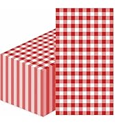 SietDESEO 50 Pieces 3-ply Red Gingham Napkins 13 x 15.7 Inches Guest Bathroom Napkins Disposable ...