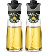 Olive Oil Dispenser for Kitchen | 2-in-1 Pour and Spray | Glass Olive Oil Sprayer for Cooking, Ai...