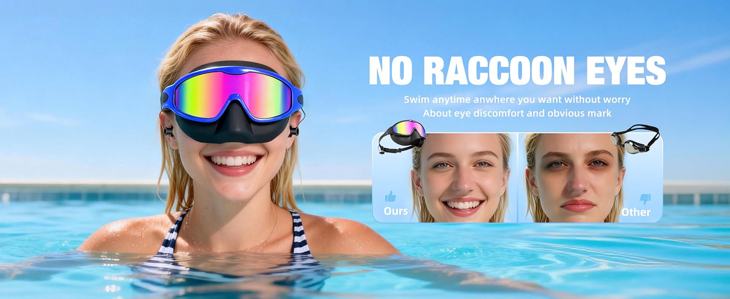 swimming goggles with nose cover