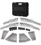 MIXPOWER 107 Piece 1/4 Inch, 3/8 Inch & 1/2 Inch Drive Bit Socket Set, Torx/Extra Long Torx/Tampe...