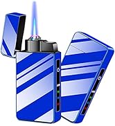 Arc Lighter, Jet Flame Torch Lighter Refillable Butane Electric Lighter 2 in 1, Premium USB Recha...