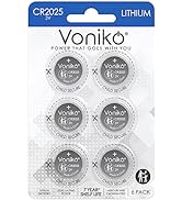 Voniko 3 Volt CR2025 Battery 6 Pack – CR 2025 Battery – CR 2025 Lithium Coin Batteries – 7 Years ...