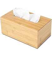 JUSK Design Tissue Box Holder, Modern, Minimalist, and Durable Wooden Tissue Box with Sliding Bot...
