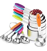 U-Taste 12 Piece Measuring Cups and Spoons Set in 18/8 Stainless Steel : 7 Measuring Cups & 5 Mea...