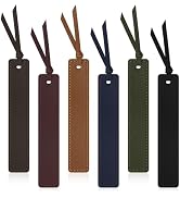 MIXVOVA Leather Bookmarks, 6Pcs Classic Style Leather Bookmark for Man, 0.05 Inches Thin Handmade...
