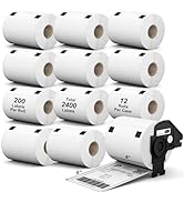 12 Rolls 2400 Labels 4"x6" Shipping Labels Replacement for Brother DK-1241, Misofuki 102mmx152mm ...
