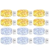inkgear 12 Pack Fairy Lights with Timer - Battery Operated 3 Modes, 7ft 20 LED Waterproof Indoor ...