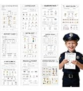 TICIAGA Sticky Notes-Black 10PCS 4x6 In Playtime Pad Included Restaurant Police Vet Doctor Visit ...