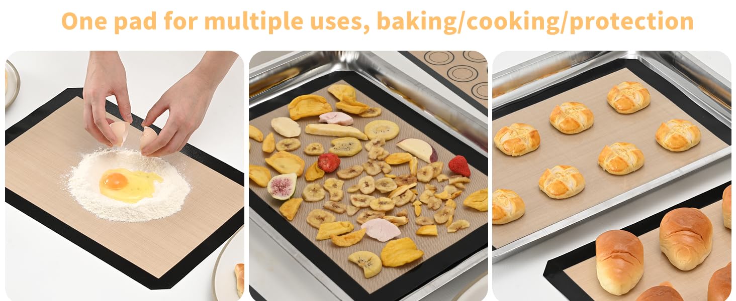 silicone baking mat for multiple uses kneading dough baking chips & pastries reusable &nonstick
