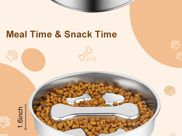 Stainless Steel Slow Feeder Dog Bowls