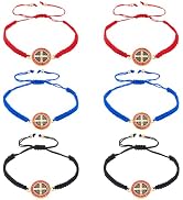 SUPERFINDINGS 6Pcs 3 Colors Saint Benedict Bracelet for Women Handmade String Bracelet Black Red ...