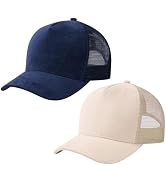 UVSAI Suede Curved Brim Trucker Cap Adjustable Snapback Hat Mesh Back Breathable for Men Women 2 ...