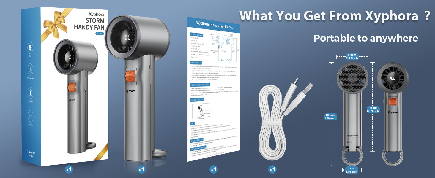 portable handheld turbo fan