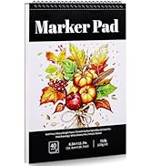 A4 Marker Paper Pad 40 Sheets, 8.3×11.7 Inch Bleedproof Art Sketch Pad, 73lb/120gsm Drawing Paper...