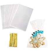 Yotelab Cellophane Treat Bags, 4x6 Inches Cellophane Bags With Twist Ties,100 Pcs